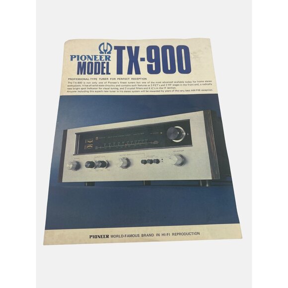 Vintage Pioneer Model TX-500 & TX-900 Hi-Fi Tuner Spec Sheets / Brochures 1970s - Picture 3 of 6